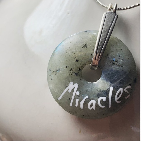 CUSTOM WORD INTENTGEMS PI STONE PENDANT NECKLACE - Picture 2 of 6